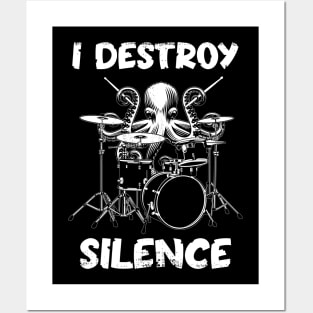 I destroy Silence - Octopus Posters and Art